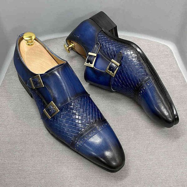 dre shoe luxury classic men' wedding black blue genuine cow leather monk buckle punch oxford loafer for men 220723
dre shoe luxury classic men' wedding black blue genuine cow leather monk buckle punch oxford loafer for men 220723