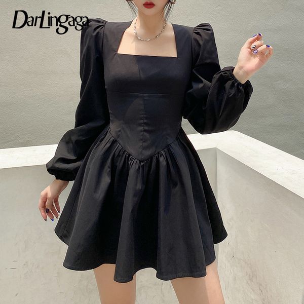 darlingaga elegant chic square neck puff sleeve black dress female fashion solid autumn party dresses pleated corset ladies, Black;gray
darlingaga elegant chic square neck puff sleeve black dress female fashion solid autumn party dresses pleated corset ladies, Black;gray