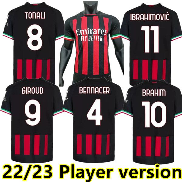 player version ac 22 23 giroud soccer jersey ibrahimovic kessie football shirt 2022 2023 tonali rebic camiseta maglia theo brahim r.leao flo, Black;yellow
player version ac 22 23 giroud soccer jersey ibrahimovic kessie football shirt 2022 2023 tonali rebic camiseta maglia theo brahim r.leao flo, Black;yellow