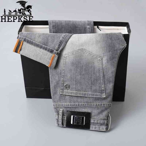 men's jeans h fashion brand european jeans men's spring and summer korean slim fit elastic leggings high grade oz9l, Blue
men's jeans h fashion brand european jeans men's spring and summer korean slim fit elastic leggings high grade oz9l, Blue