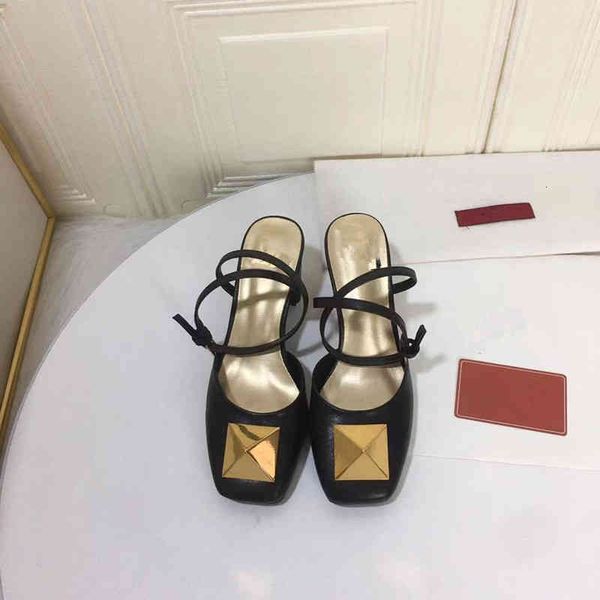 sandals high version v home square head mary jane thick heel rivet high heels back empty bandage sandals te82, Black
sandals high version v home square head mary jane thick heel rivet high heels back empty bandage sandals te82, Black