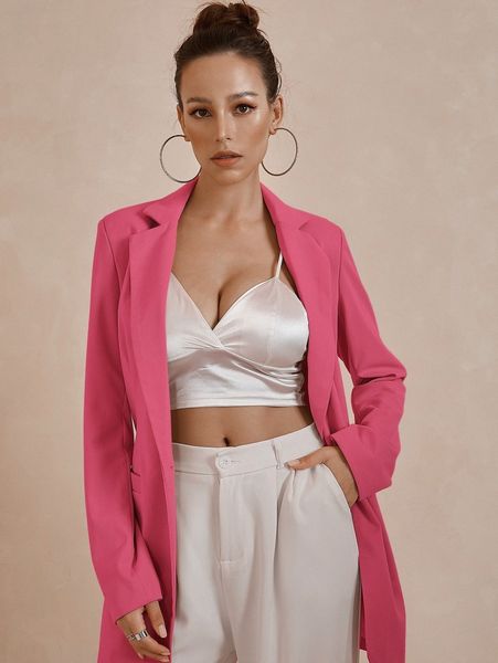 unique21 single button split back blazer 27ne#, White
unique21 single button split back blazer 27ne#, White