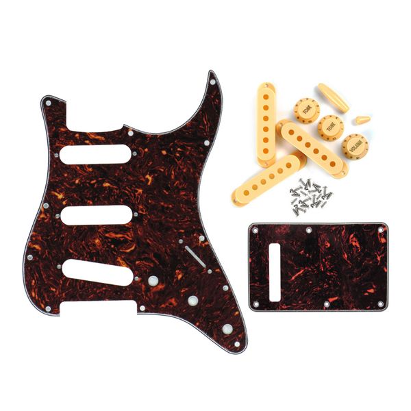 set of strat pickguard sss guitar backplate 48/50/52mm single coil pickup cover knobs switch for guitar parts
set of strat pickguard sss guitar backplate 48/50/52mm single coil pickup cover knobs switch for guitar parts