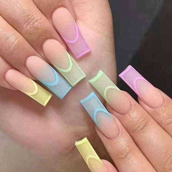 false nails 24pc long coffin colorful french ballerina fake full cover nail tips press on accessories and tool 0616
false nails 24pc long coffin colorful french ballerina fake full cover nail tips press on accessories and tool 0616