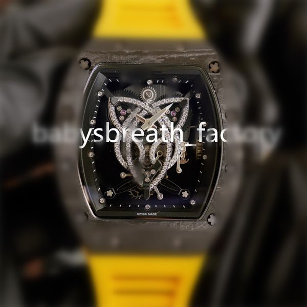 montre de luxe diamond watch men watches japan west iron city automatic machine movement carbon fiber case rubber strap wristwatches, Slivery;brown
montre de luxe diamond watch men watches japan west iron city automatic machine movement carbon fiber case rubber strap wristwatches, Slivery;brown