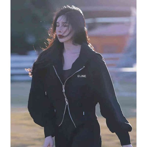 women's jackets early spring long sleeve hooded letter short coat cel waist zipper versatile 39ef, Black;brown
women's jackets early spring long sleeve hooded letter short coat cel waist zipper versatile 39ef, Black;brown