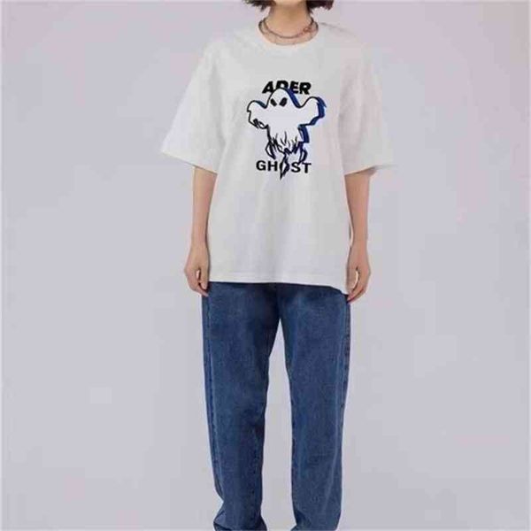 women's t-shirt ader summer ghost embroidery loose round neck short sleeve t-shirt, White
women's t-shirt ader summer ghost embroidery loose round neck short sleeve t-shirt, White