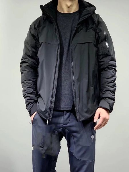 12082521 winter new selling arc men's classic small label fashion casual versatile hooded down jacket teryx, Black
12082521 winter new selling arc men's classic small label fashion casual versatile hooded down jacket teryx, Black