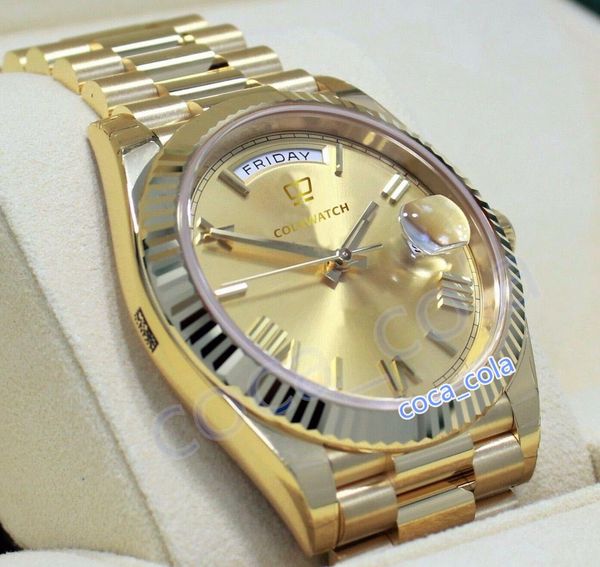luxury waterproof watch automatic movement 40mm day-date 18k white gold green roman dial men's bf wristwatches no box, Slivery;brown
luxury waterproof watch automatic movement 40mm day-date 18k white gold green roman dial men's bf wristwatches no box, Slivery;brown
