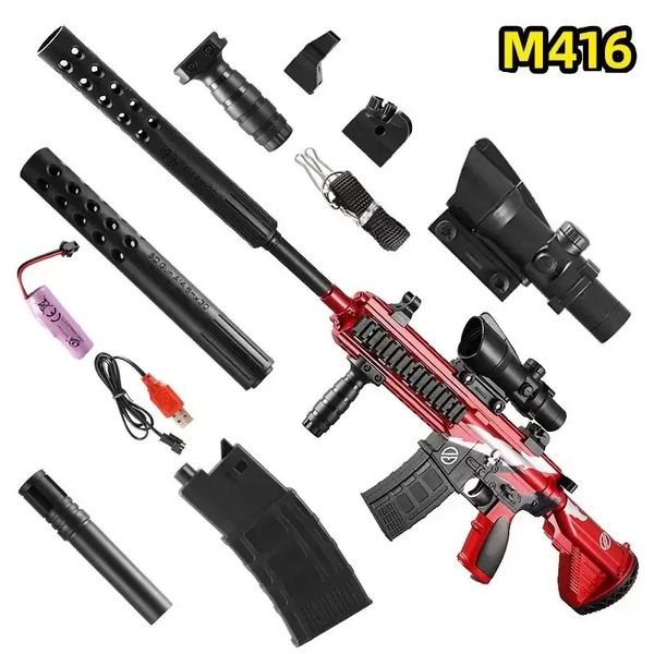 

m416 m249 electric automatic rifle toy water bullet bomb gel sniper toy gun blaster pistol plastic model for boys kids adults shooting gift