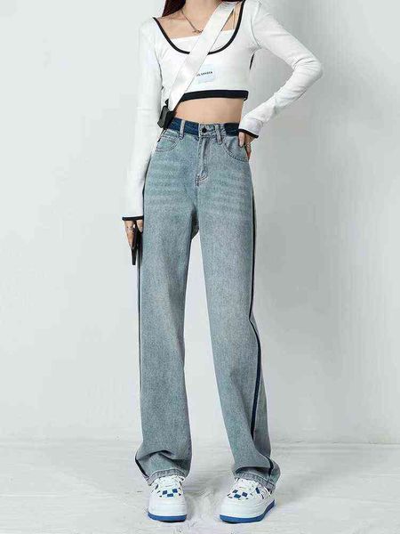 2022 new loose large loose spring and summer straight high waist women vintage pants woman jeans high waist wide pipes denim l220726, Blue
2022 new loose large loose spring and summer straight high waist women vintage pants woman jeans high waist wide pipes denim l220726, Blue