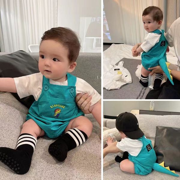 new summer baby jumpsuits boys girls kids fashion soft tailed dinosaur suspenders short sleeve rompers infant cotton romper, Blue
new summer baby jumpsuits boys girls kids fashion soft tailed dinosaur suspenders short sleeve rompers infant cotton romper, Blue