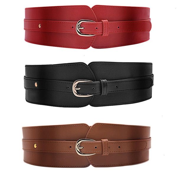 ladies wide belt elastic vintage buckle leather fashion wild pin womens waist, Black;brown
ladies wide belt elastic vintage buckle leather fashion wild pin womens waist, Black;brown