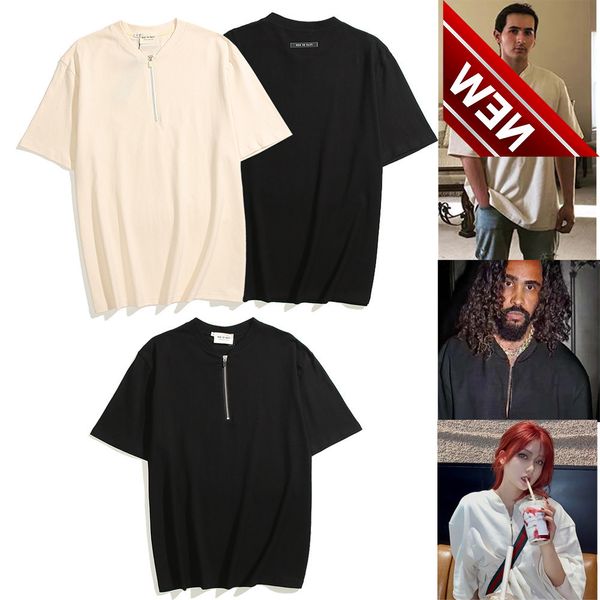 fashion brand fog essentials season 6 half zipper short sleeve t-shirt men's and women's loose bottomed shirt, White;black
fashion brand fog essentials season 6 half zipper short sleeve t-shirt men's and women's loose bottomed shirt, White;black