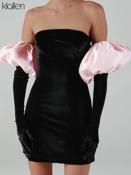 autumn fashion elegant strapless mini dresses with gloves for women senior party vacation french romantics bodycon dress, Black;gray
autumn fashion elegant strapless mini dresses with gloves for women senior party vacation french romantics bodycon dress, Black;gray