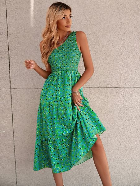 ditsy floral one shoulder shirred bodice dress d9lu#, Black;gray
ditsy floral one shoulder shirred bodice dress d9lu#, Black;gray