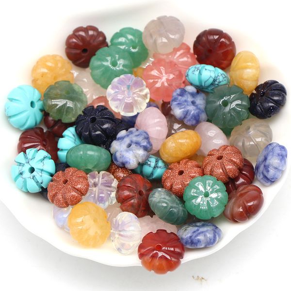 7x11mm pumpkin shaped natural crystal stone beads pink white green orange punched loose bead diy jewelry making accessories, Black
7x11mm pumpkin shaped natural crystal stone beads pink white green orange punched loose bead diy jewelry making accessories, Black