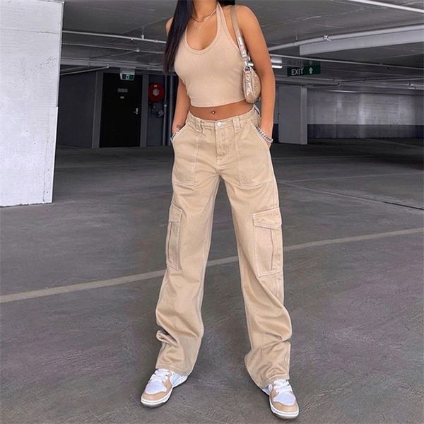 vintage khaki wide leg cargo pant high waist big pockets baggy denim trousers y2k 90s straight oversize sweatpants 220325, Black;white
vintage khaki wide leg cargo pant high waist big pockets baggy denim trousers y2k 90s straight oversize sweatpants 220325, Black;white