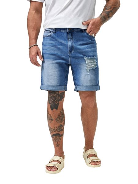 extended sizes men ripped frayed roll hem bleach wash bermuda denim shorts r3zv#, White;black
extended sizes men ripped frayed roll hem bleach wash bermuda denim shorts r3zv#, White;black