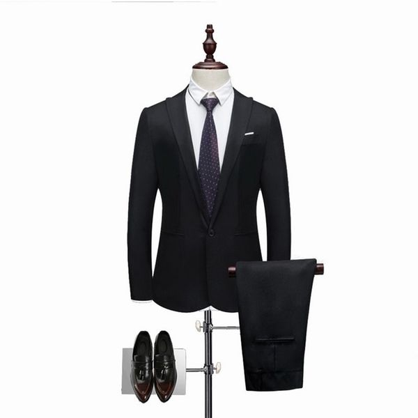 2 pieces brand men suit fashion solid suit 2019 casual slim mens bussiness wedding suits male jacket coat pant plus size 3xl t200319, White;black
2 pieces brand men suit fashion solid suit 2019 casual slim mens bussiness wedding suits male jacket coat pant plus size 3xl t200319, White;black