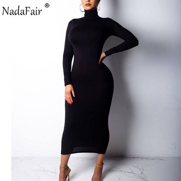 nadafair autumn bodycon long dress women turtleneck long sleeve winter dress red black club party midi dress y200102, White;black
nadafair autumn bodycon long dress women turtleneck long sleeve winter dress red black club party midi dress y200102, White;black