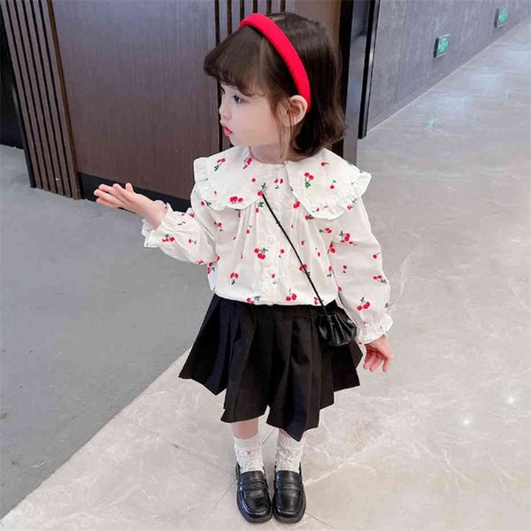 girls blouse cherry shirts for girl spring autumn children's shirts for girl casual style children's clothes for girls 210412, White;black
girls blouse cherry shirts for girl spring autumn children's shirts for girl casual style children's clothes for girls 210412, White;black