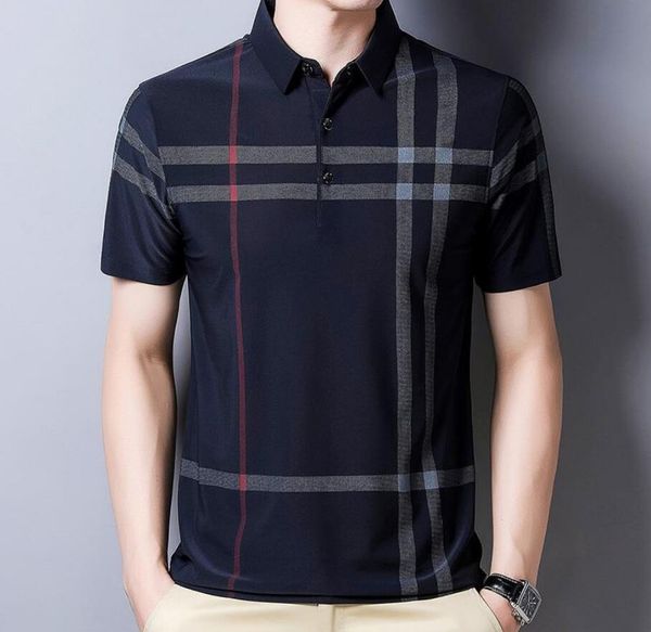 2022 summer men's short-sleeved t-shirt lapel loose men's clothing young and middle-aged plaid foreign trade polo shirt casual top, White;black
2022 summer men's short-sleeved t-shirt lapel loose men's clothing young and middle-aged plaid foreign trade polo shirt casual top, White;black