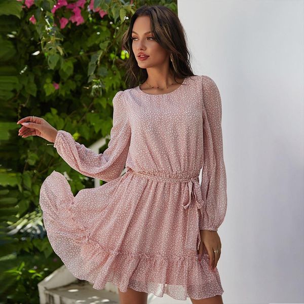 ladies vintage mini chiffon dress women casual long sleeve ruffles high waist bohemian spring summer vestidos female, Black;gray 
ladies vintage mini chiffon dress women casual long sleeve ruffles high waist bohemian spring summer vestidos female, Black;gray