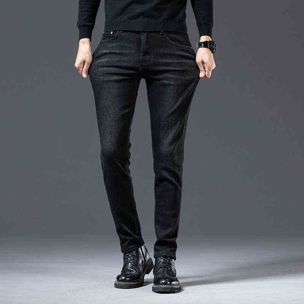 end high fashion brand light luxury men's jeans pure black slim fit little foot youth autumn and winter thick casual pants, Blue
end high fashion brand light luxury men's jeans pure black slim fit little foot youth autumn and winter thick casual pants, Blue