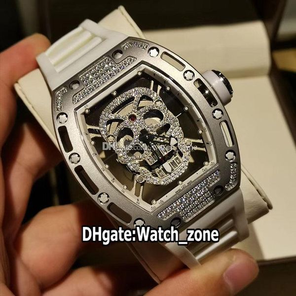 new 52-01 052 diamond skull skeleton dial miyota automatic mens watch steel diamond case white rubber strap sport high version watches watch, Slivery;brown
new 52-01 052 diamond skull skeleton dial miyota automatic mens watch steel diamond case white rubber strap sport high version watches watch, Slivery;brown