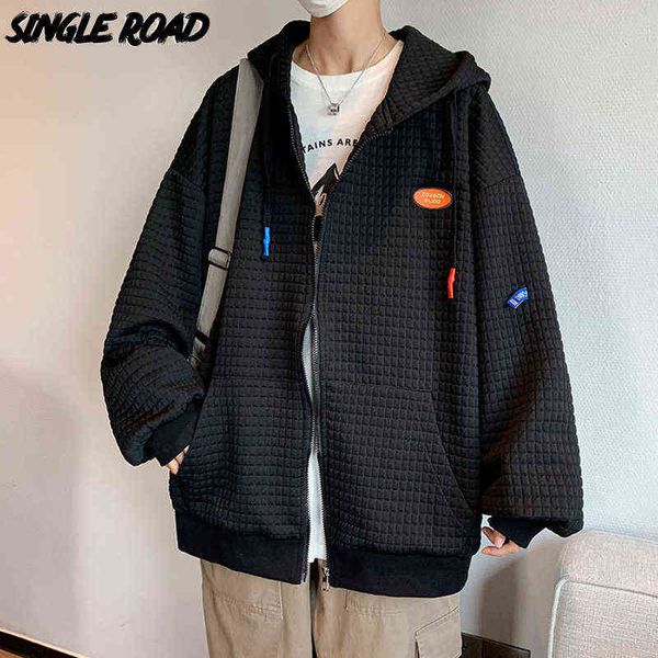 single road mens hoodies men 2022 spring waffle plaid zipper sweatshirt oversized japanese streetwear hip hop male hoodie men y220702, Black
single road mens hoodies men 2022 spring waffle plaid zipper sweatshirt oversized japanese streetwear hip hop male hoodie men y220702, Black