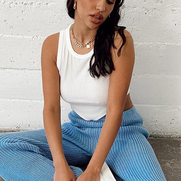 tank women new sleeveless slim elastic o-neck crop casual streetwear summer ladies, White
tank women new sleeveless slim elastic o-neck crop casual streetwear summer ladies, White