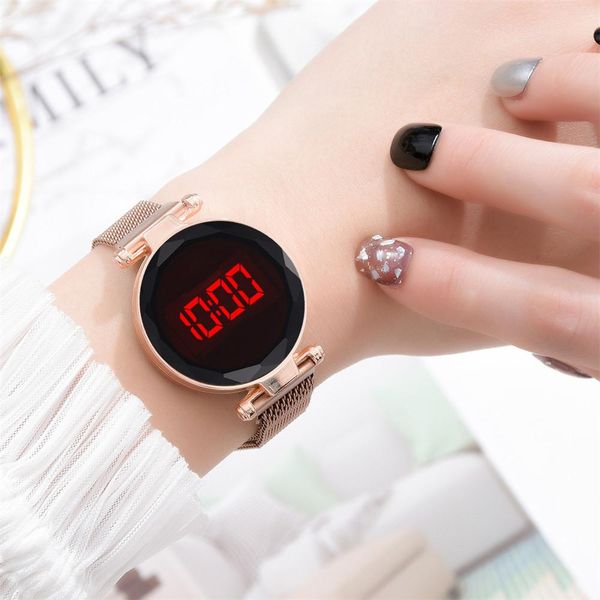 fashion magnetic ladies watch rose gold stainless steel mesh strap ladies led electronic watch minimalist women clock fashion accessories, Slivery;brown
fashion magnetic ladies watch rose gold stainless steel mesh strap ladies led electronic watch minimalist women clock fashion accessories, Slivery;brown