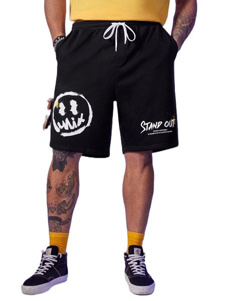 extended sizes men slogan & cartoon graphic drawstring waist shorts z3wv#, White;black
extended sizes men slogan & cartoon graphic drawstring waist shorts z3wv#, White;black