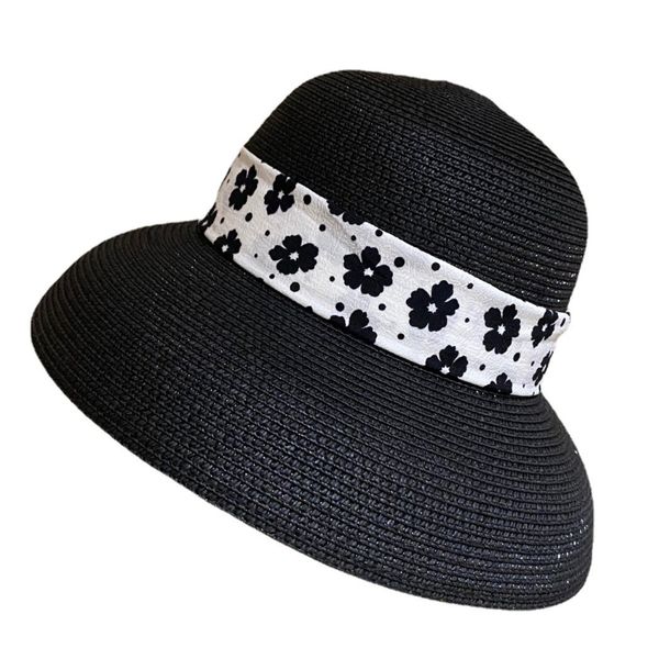 women summer straw sun hat big eaves beach japanese hepburn style holiday fold fisherman cap temperament dome breathable visor, Blue;gray
women summer straw sun hat big eaves beach japanese hepburn style holiday fold fisherman cap temperament dome breathable visor, Blue;gray