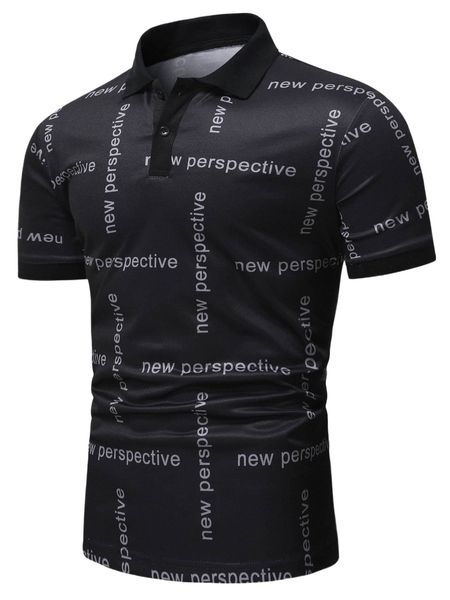 men letter graphic polo shirt v1p8#, White;black
men letter graphic polo shirt v1p8#, White;black