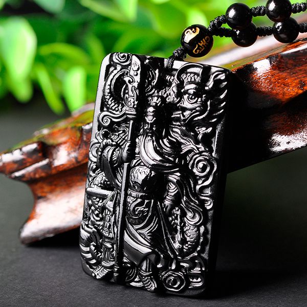 guan gong pendant crystal ornament natural obsidian necklace ladies sweater chain accessories men, Silver
guan gong pendant crystal ornament natural obsidian necklace ladies sweater chain accessories men, Silver