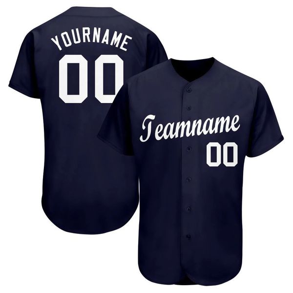 custom navy white 8980 baseball jersey, Blue;black