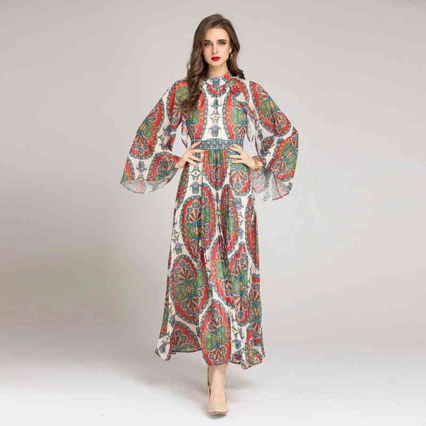 casual dresses court wind pressure pleated long skirt women's stand collar trumpet sleeve chiffon printed dress in spring and summer of, Black;gray
casual dresses court wind pressure pleated long skirt women's stand collar trumpet sleeve chiffon printed dress in spring and summer of, Black;gray