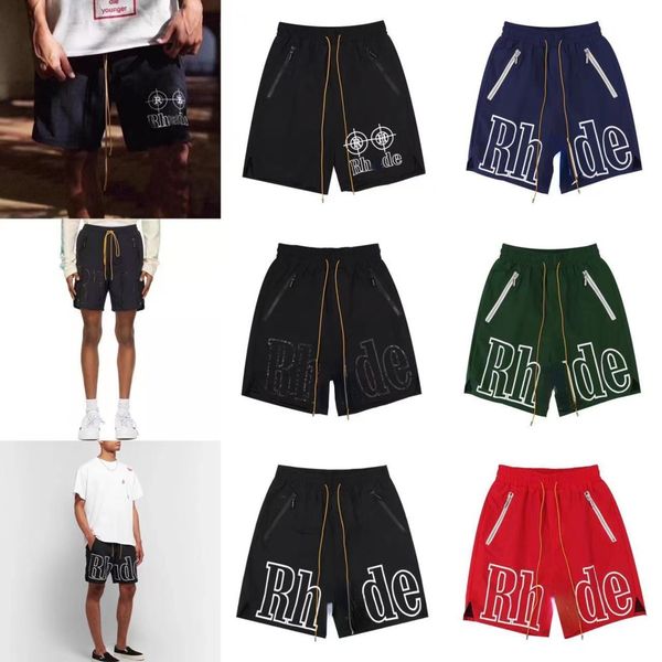 high version rhde fashion men's shorts zipper cropped beach pants sports casual men and women loose quick dry, White;black
high version rhde fashion men's shorts zipper cropped beach pants sports casual men and women loose quick dry, White;black