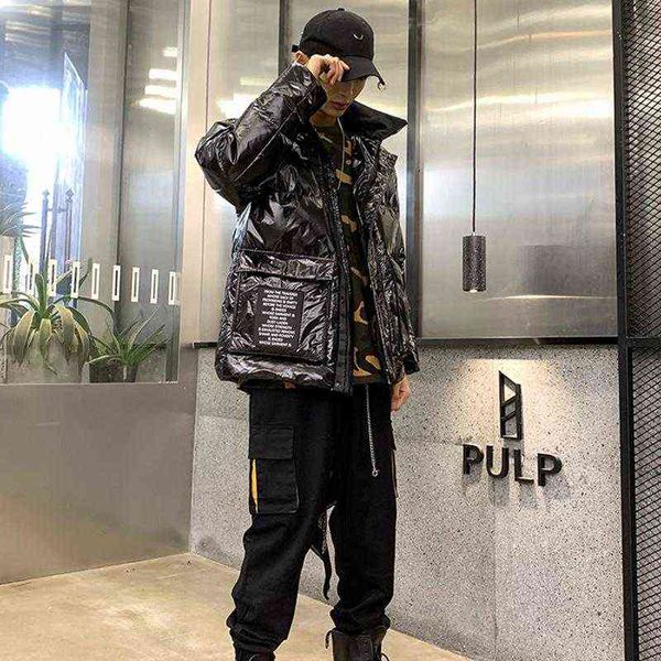 men's down & parkas men bright surface white windproof duck winter jacket puffer thicken warm coat high street t220809, Black
men's down & parkas men bright surface white windproof duck winter jacket puffer thicken warm coat high street t220809, Black