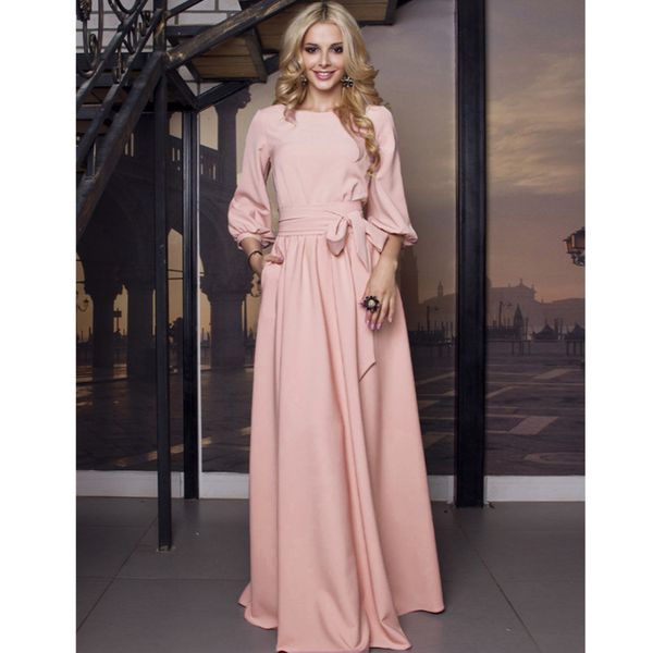 vintage bow tie maxi long party dress ladies lantern sleeve o neck solid elegant dress autumn long sleeve casual dress y200326, Black;gray
vintage bow tie maxi long party dress ladies lantern sleeve o neck solid elegant dress autumn long sleeve casual dress y200326, Black;gray