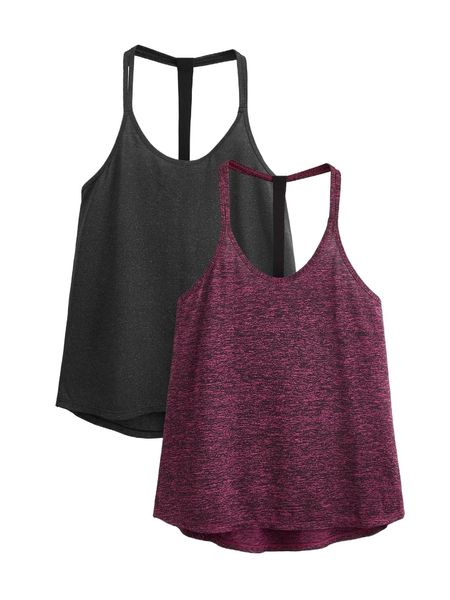 2pcs space dye sports cami v3hh#, Gray