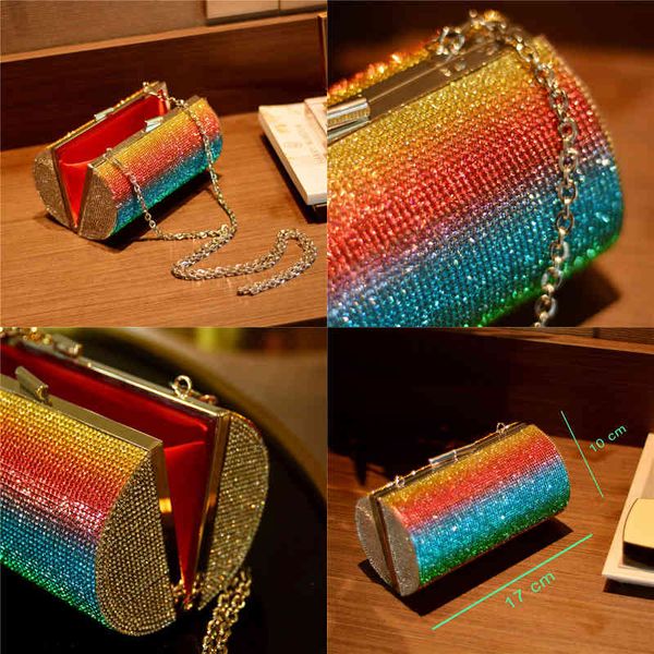 evening bags rainbow rhinestone purse for women luxury party handbag wedding clutch diamond cylinder shoulder zd1739 220513
evening bags rainbow rhinestone purse for women luxury party handbag wedding clutch diamond cylinder shoulder zd1739 220513