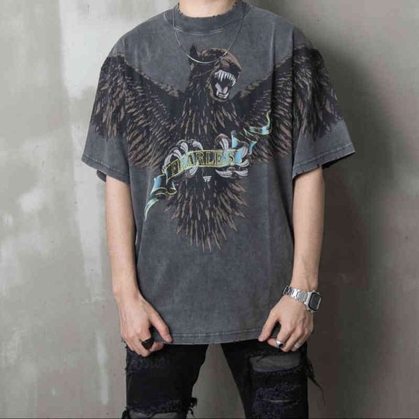 expr american washed eagle dog print worn, cut and damaged men's loose short sleeve couple's t-shirt, White;black
expr american washed eagle dog print worn, cut and damaged men's loose short sleeve couple's t-shirt, White;black