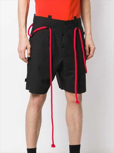 men's shorts men's red thread perforated summer black fashion youth urban leisure, White;black
men's shorts men's red thread perforated summer black fashion youth urban leisure, White;black
