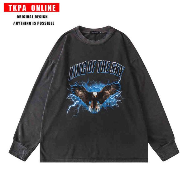 tkpa autumn new men's long sleeve t-shirt high street ins wash water loose thin sweater for men, Black
tkpa autumn new men's long sleeve t-shirt high street ins wash water loose thin sweater for men, Black