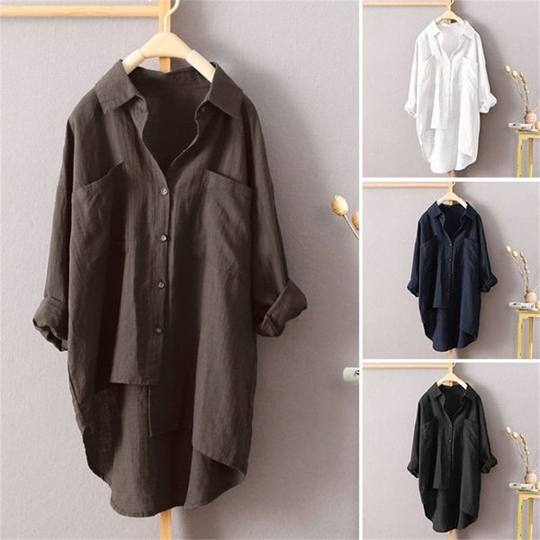 clothing 2022 spring casual style solid color shirt versatile double pocket long sleeve large size irregular hem top, White
clothing 2022 spring casual style solid color shirt versatile double pocket long sleeve large size irregular hem top, White