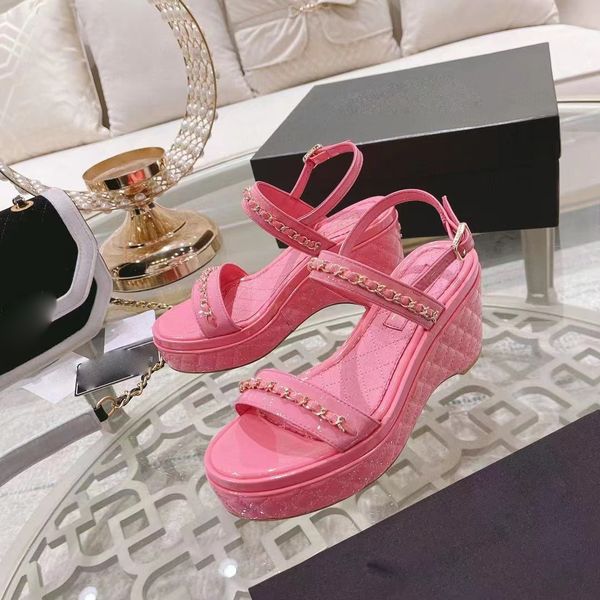 2022 new arrival designer hardware women's sandals thick soled slippers sliding luxury leather women's dress high heels thick sole, Black
2022 new arrival designer hardware women's sandals thick soled slippers sliding luxury leather women's dress high heels thick sole, Black