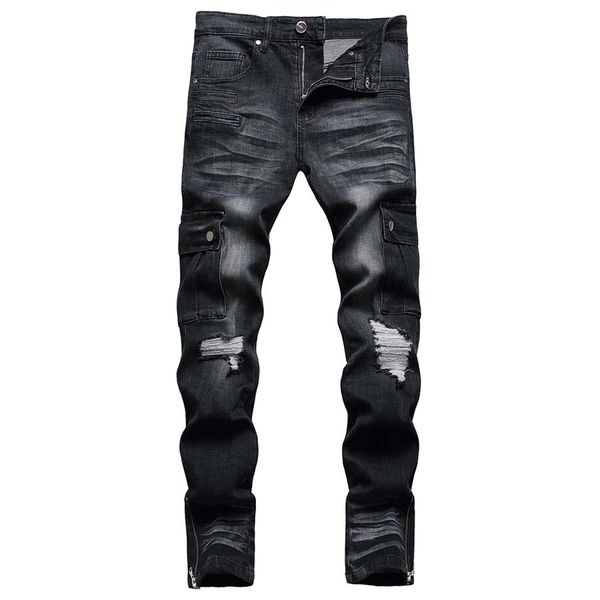 black jeans men slim fit side pocket straight biker denim pants zip patchwork men's hip hop trousers for male big size 30-44, Blue
black jeans men slim fit side pocket straight biker denim pants zip patchwork men's hip hop trousers for male big size 30-44, Blue